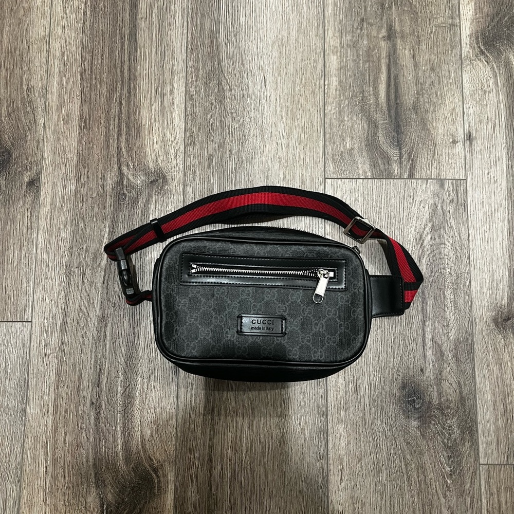 Black Monogram Waist Belt Crossbody Bag